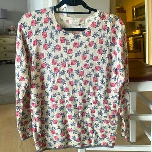 So cute! Loft Floral Rose Long sleeve Tee